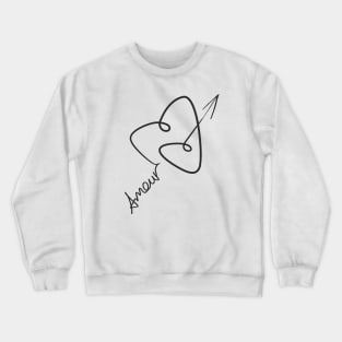 Heart-shaped curved Cupid's arrow. Amour. Crewneck Sweatshirt